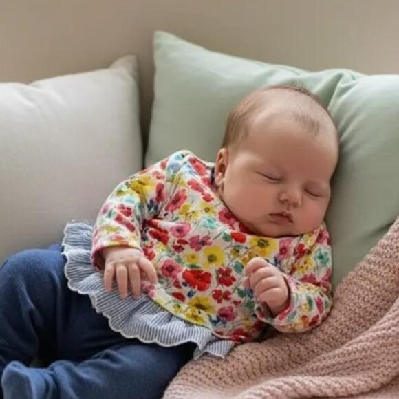 Baby Gap Onepiece Floral Ruffle Jumpsuit 0-3 Months - Picture 13 of 13